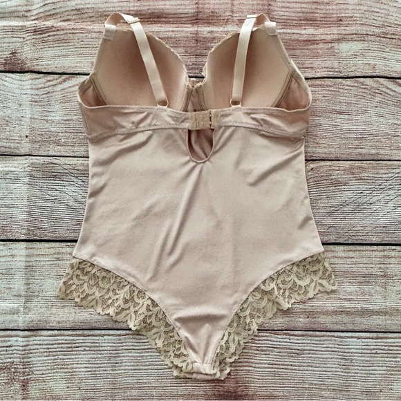 NWT! ⭐️ Spree Intimates • Lace Trim Push Up Bodysuit - Color Nude, Size 1X - Picture 7 of 16